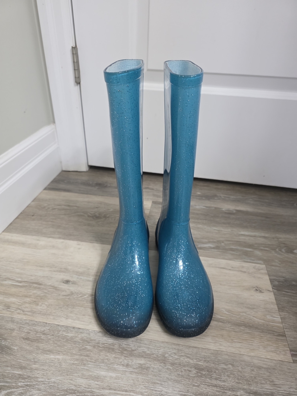 Sparkle Teal Rain Boots - Teal Glitter Waterproof Boots